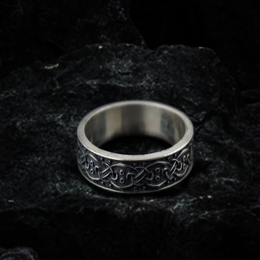 Sterling Silver Norse-Inspired Pirate Ring | Scandinavian Design-Pirate Clothing Store