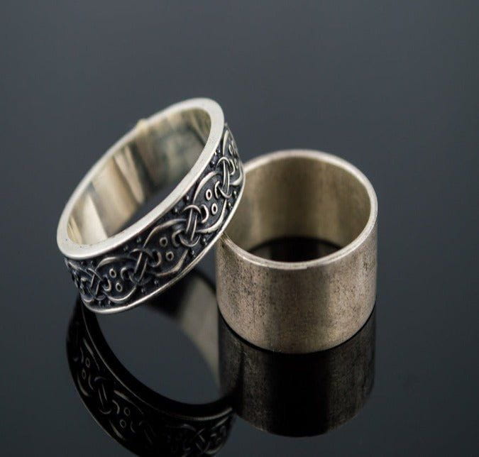 Sterling Silver Norse-Inspired Pirate Ring | Scandinavian Design-Pirate Clothing Store