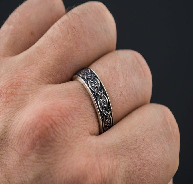 Sterling Silver Norse-Inspired Pirate Ring | Scandinavian Design-Pirate Clothing Store