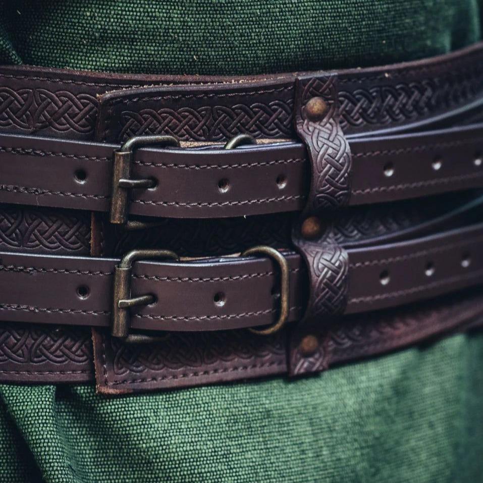 Pirate Thick Leather Double Weapons Belt-Pirate Clothing Store