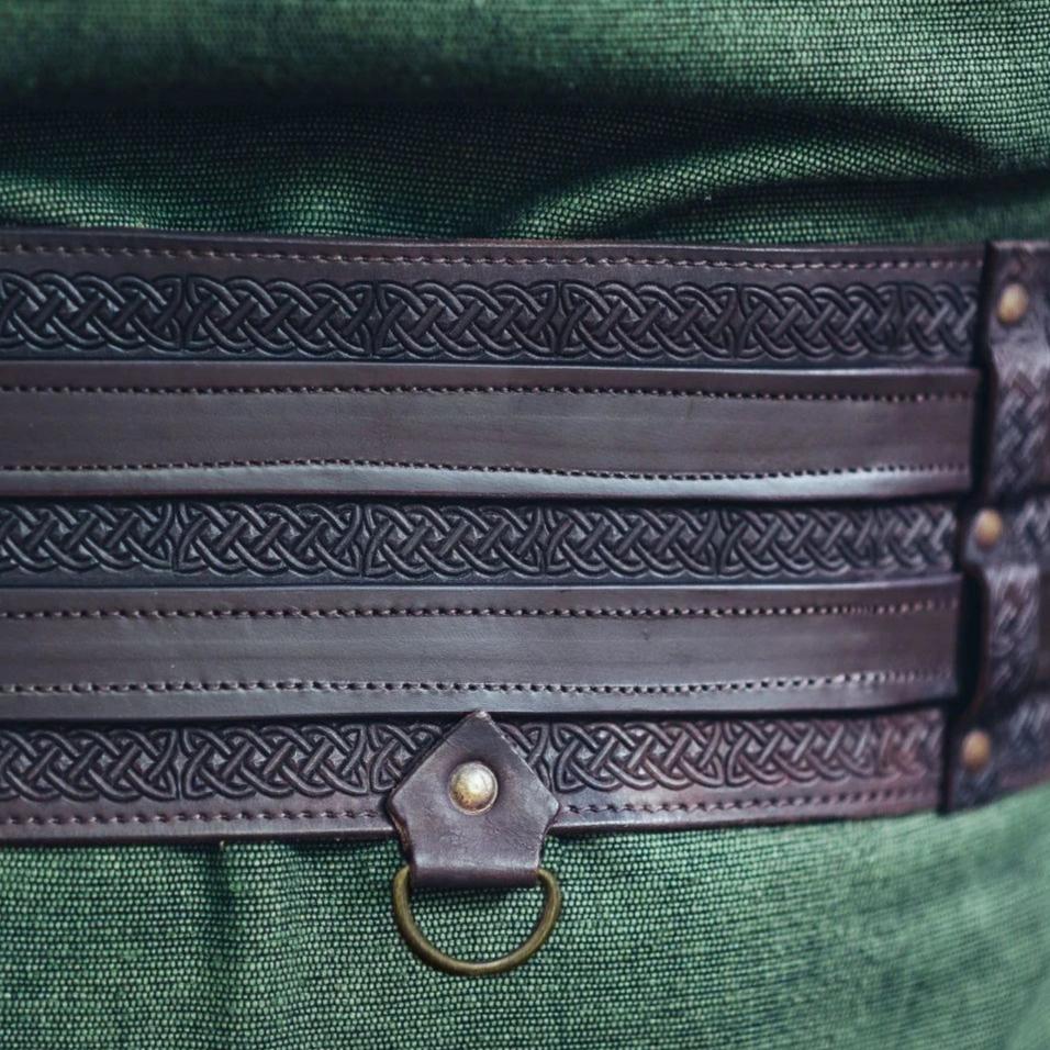 Pirate Thick Leather Double Weapons Belt-Pirate Clothing Store