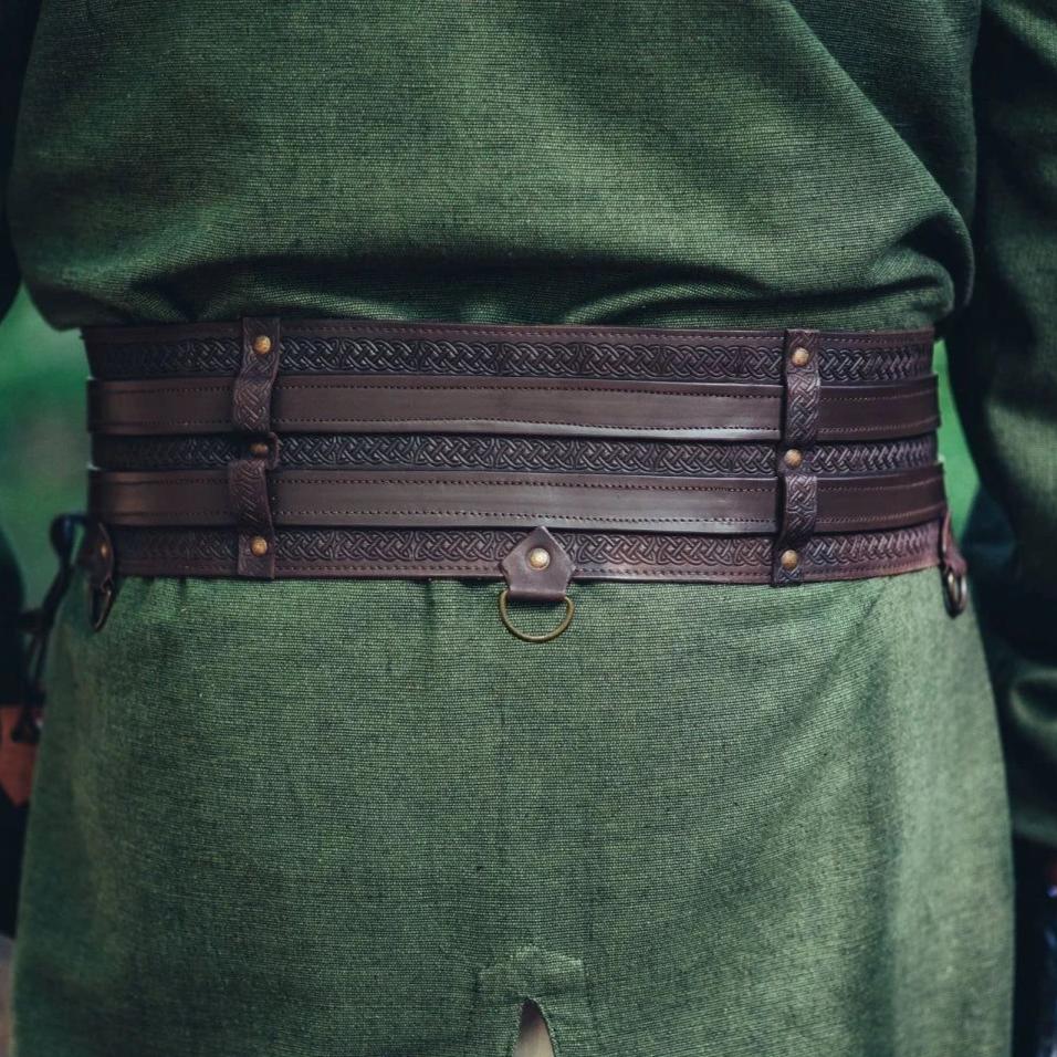 Pirate Thick Leather Double Weapons Belt-Pirate Clothing Store