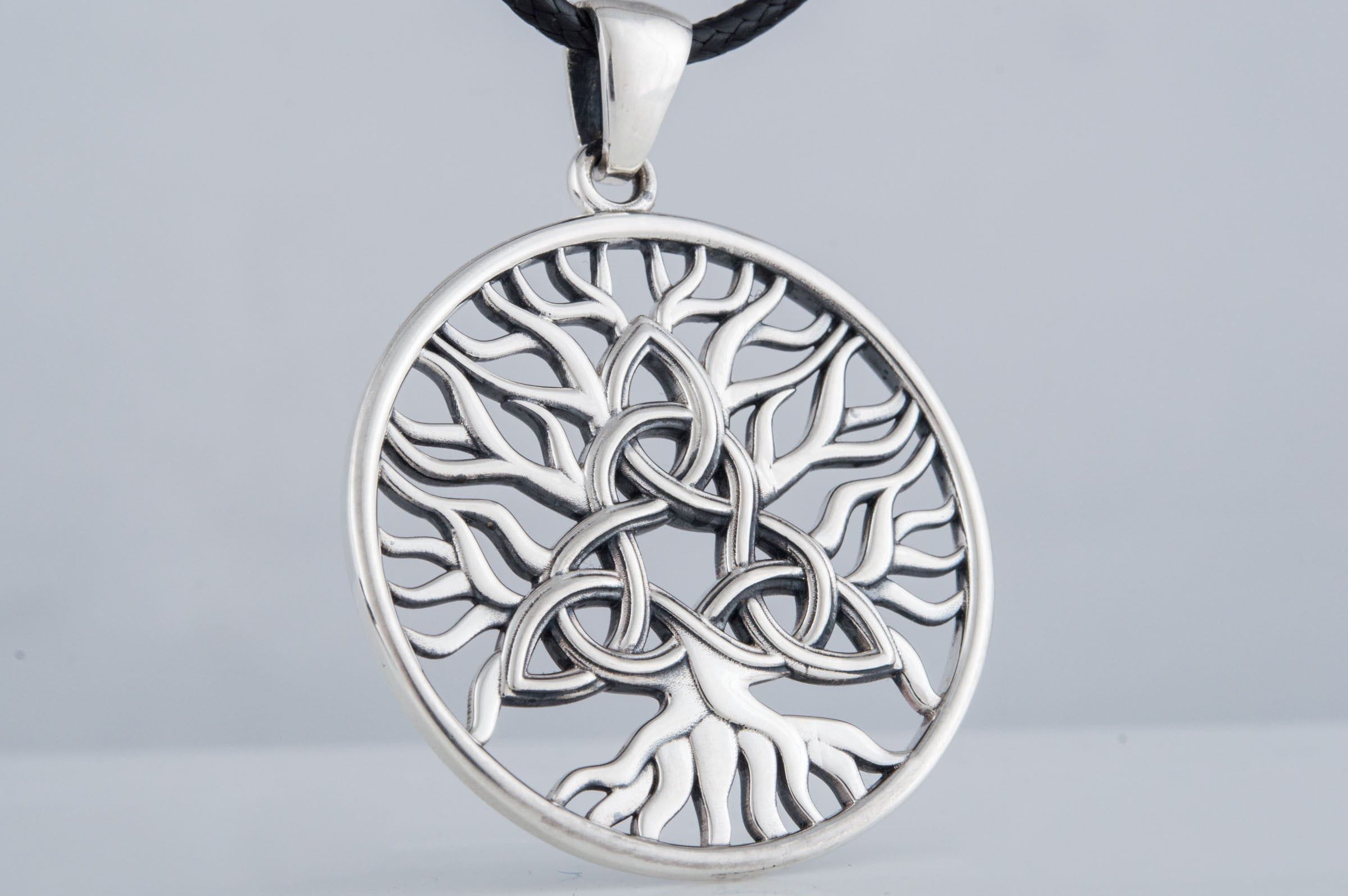 Old Norse Yggdrasil & Triquetra Pirate Pendant | Sterling Silver-Pirate Clothing Store