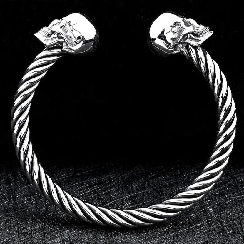 Double Skull Filigree Pirate Bracelet-Pirate Clothing Store