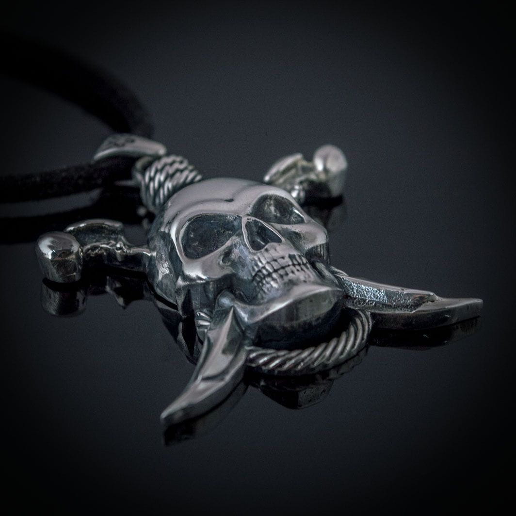 Hangman's Skull Silver Pirate Pendant-Pirate Clothing Store