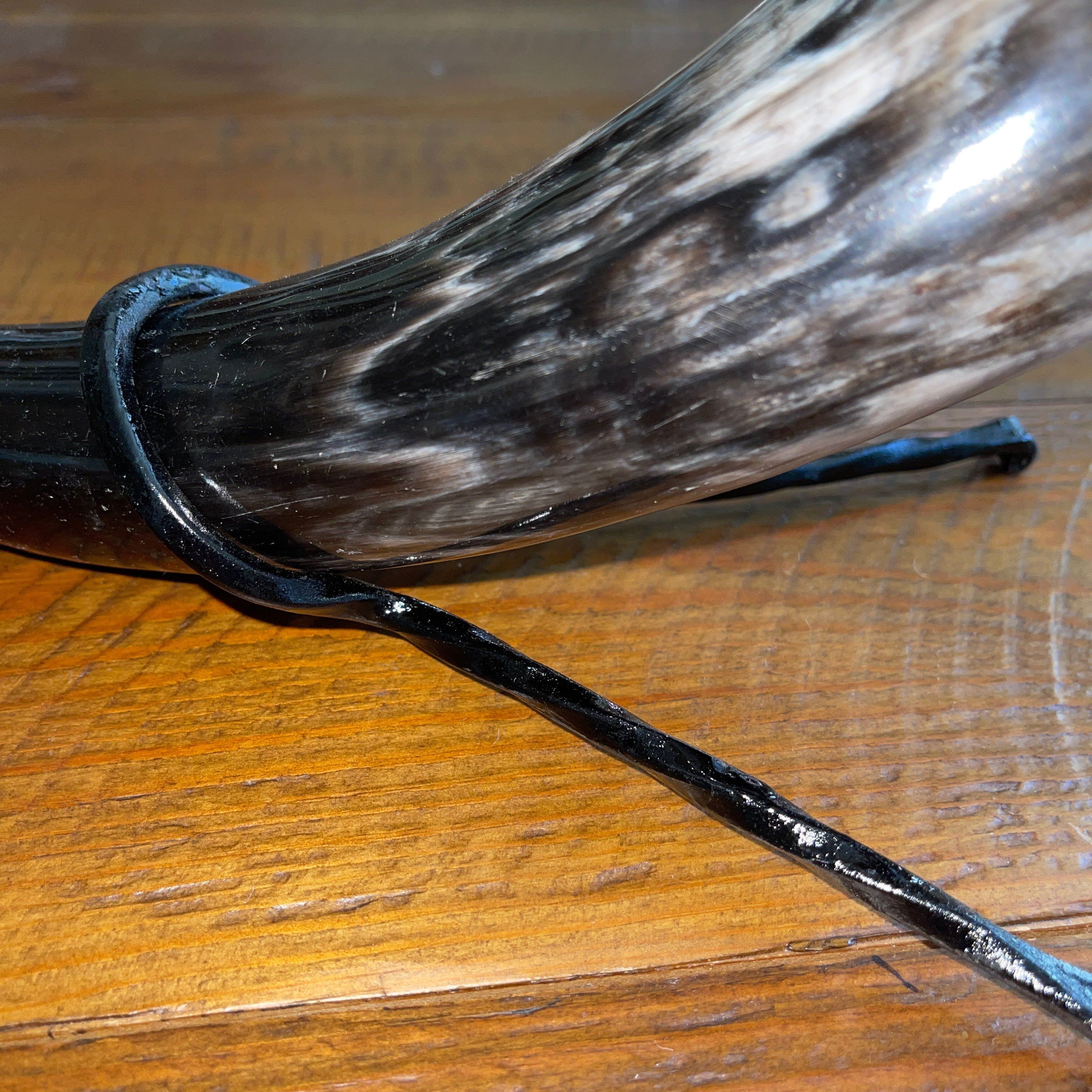 Pirate Drinking Horn with Belt Loop and Iron Stand - Scale Pattern-Pirate Clothing Store