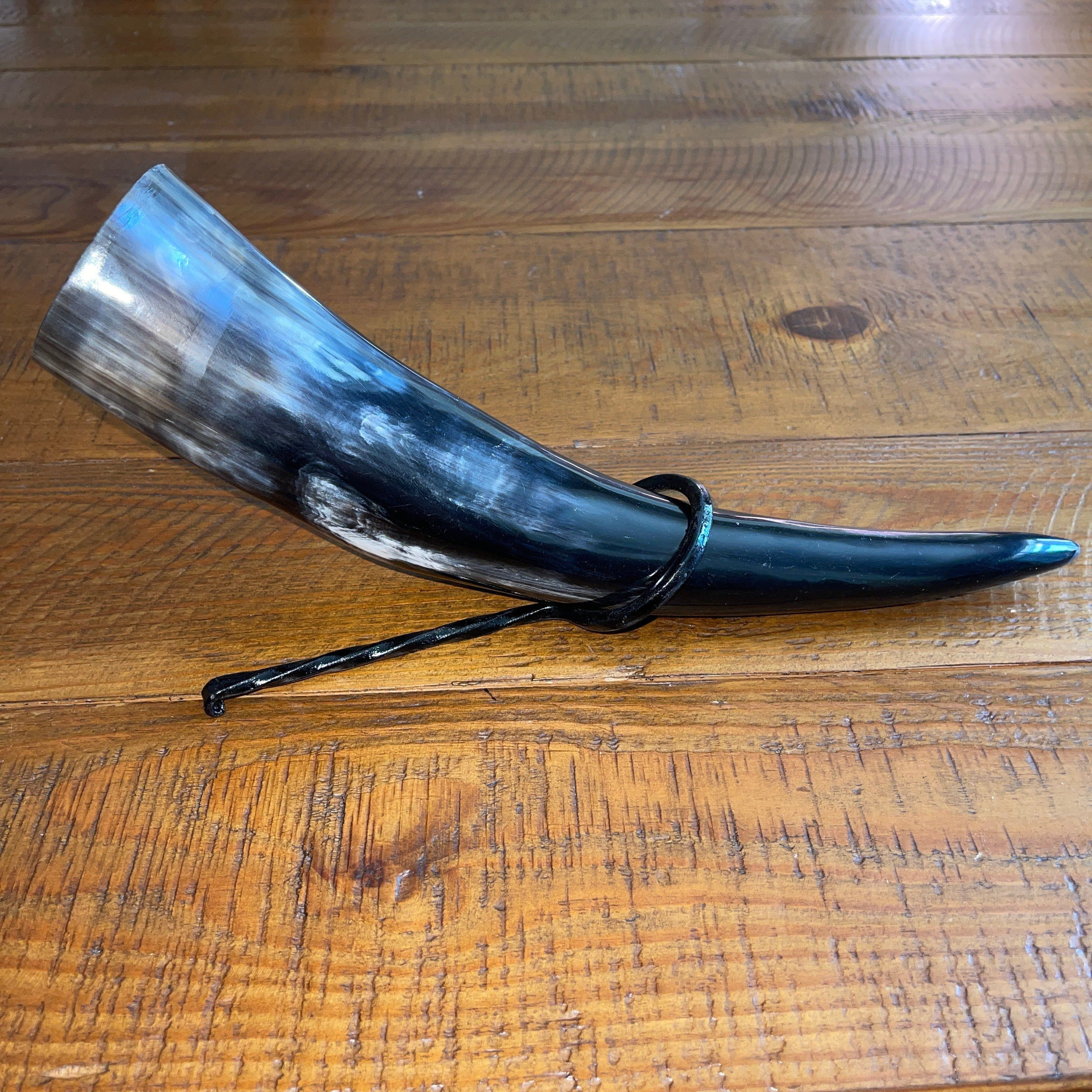 Pirate Drinking Horn with Belt Loop and Iron Stand - Scale Pattern-Pirate Clothing Store