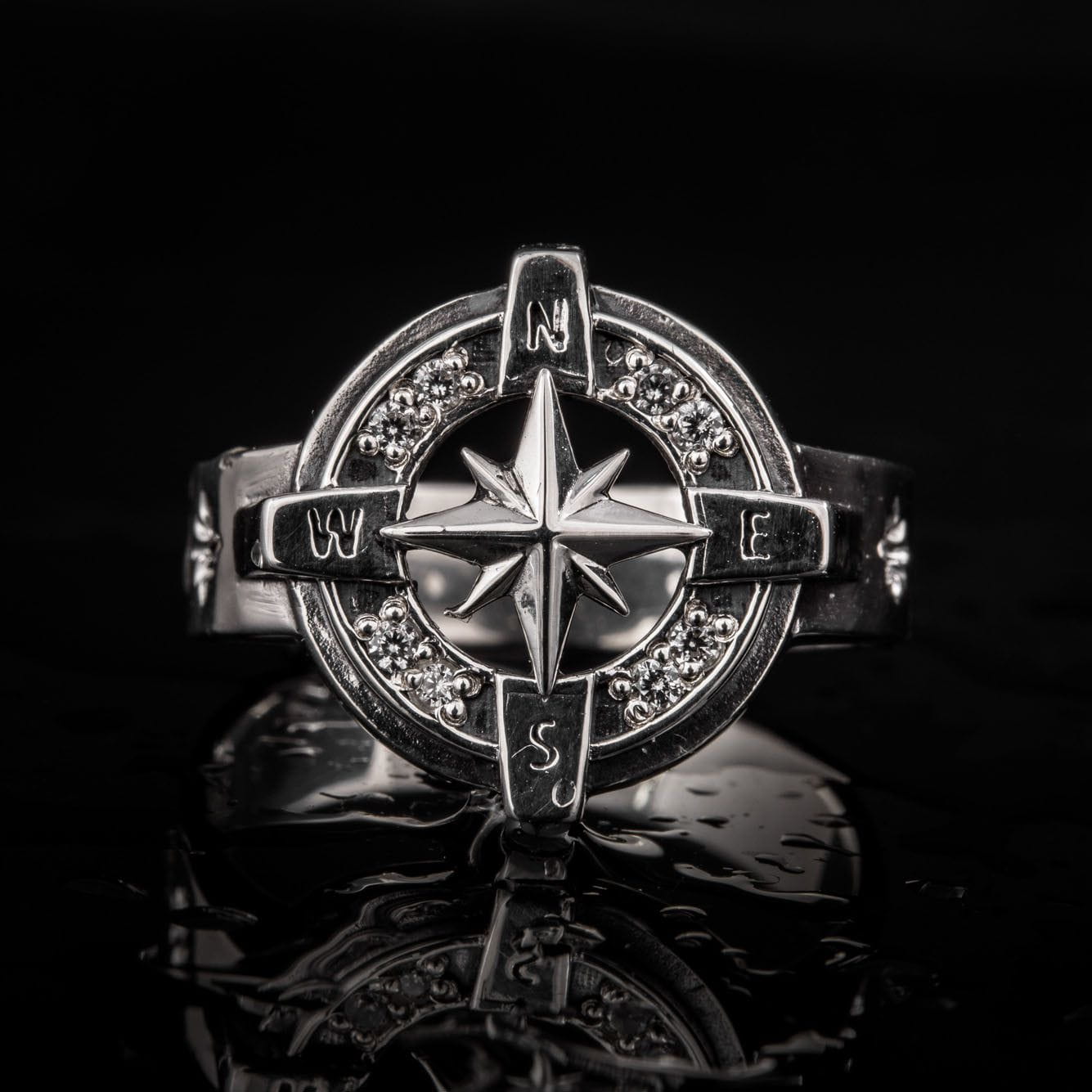 Sterling Silver Pirate Compass Ring-Pirate Clothing Store