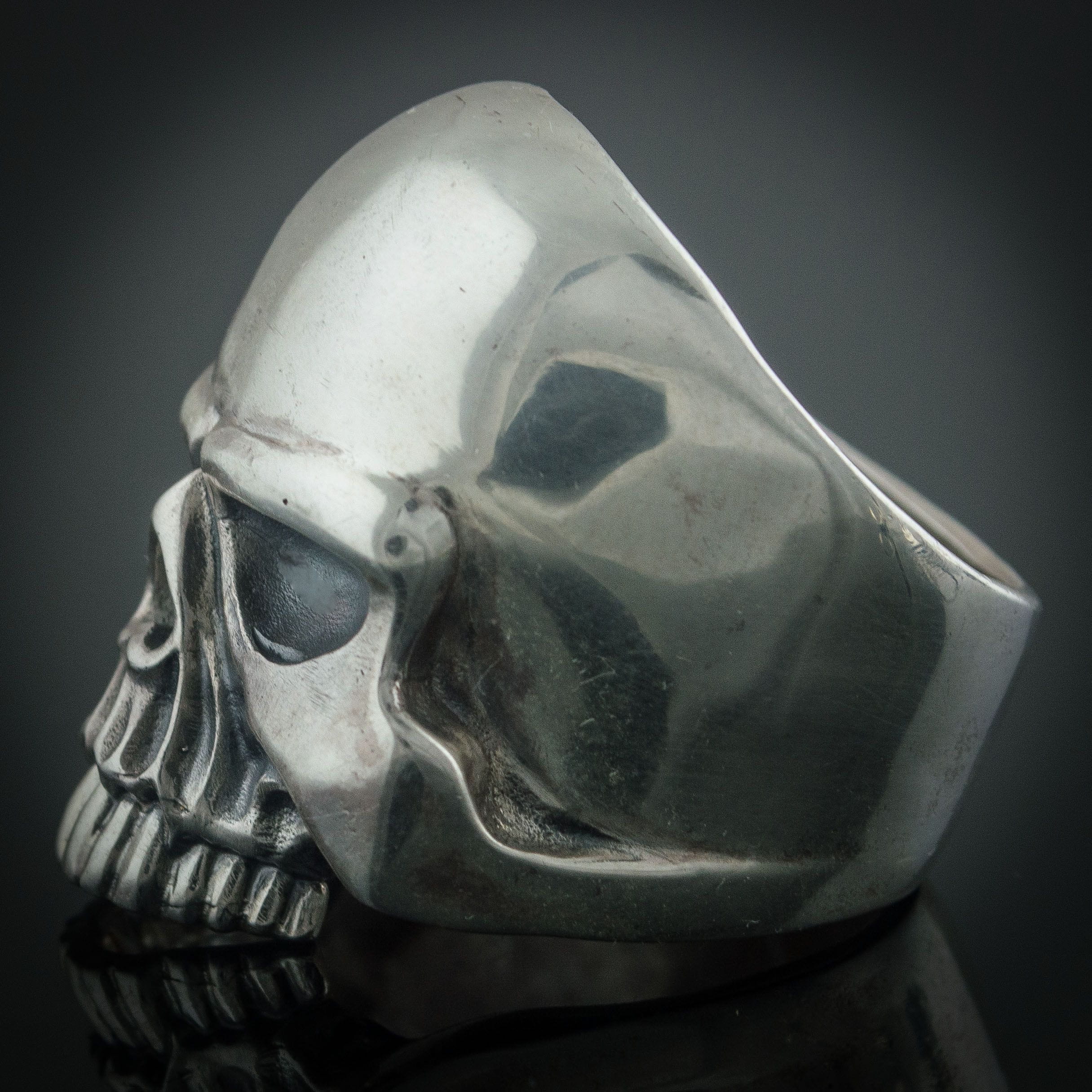 Polished Silver Skull Ring-Pirate Clothing Store