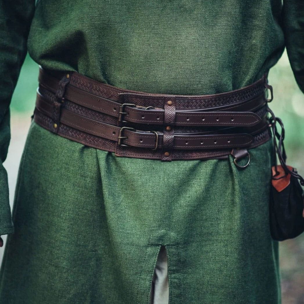 Pirate Thick Leather Double Weapons Belt-Pirate Clothing Store