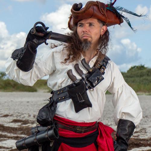 Bandolier in Rugged Black Leather-4-Viking Warrior