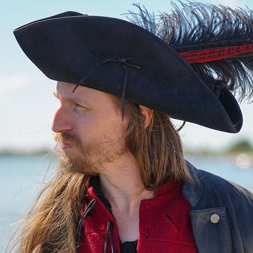 Simple Leather Pirate Tricorn Hat | Genuine Leather