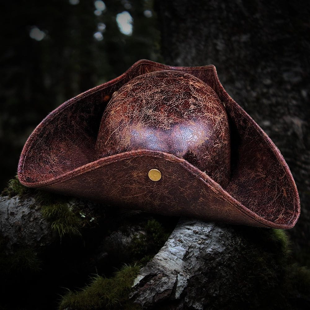 Brown Faux Leather Pirate Hat