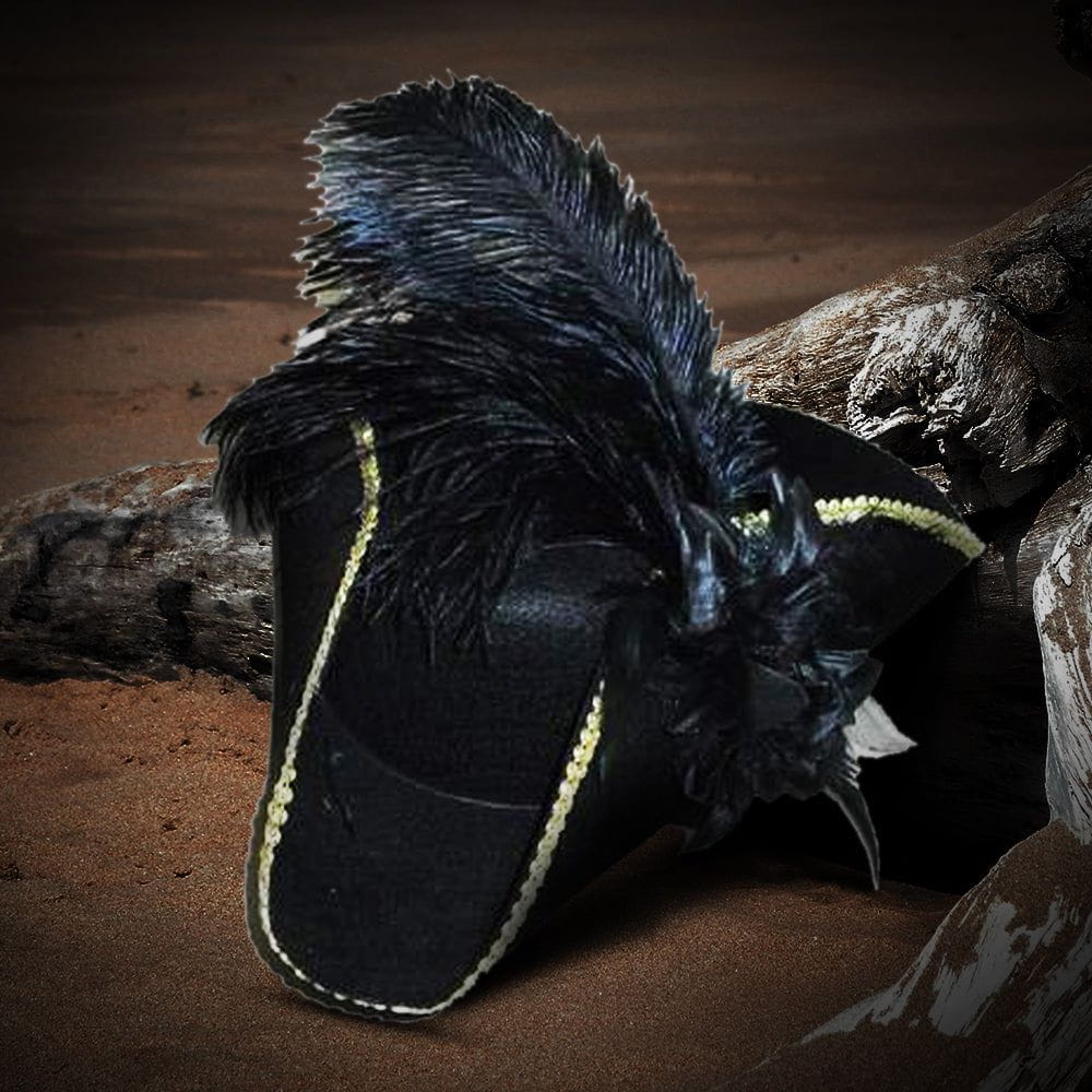 Feathered Pirate Tricorn Hat