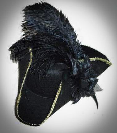 Feathered Pirate Tricorn Hat