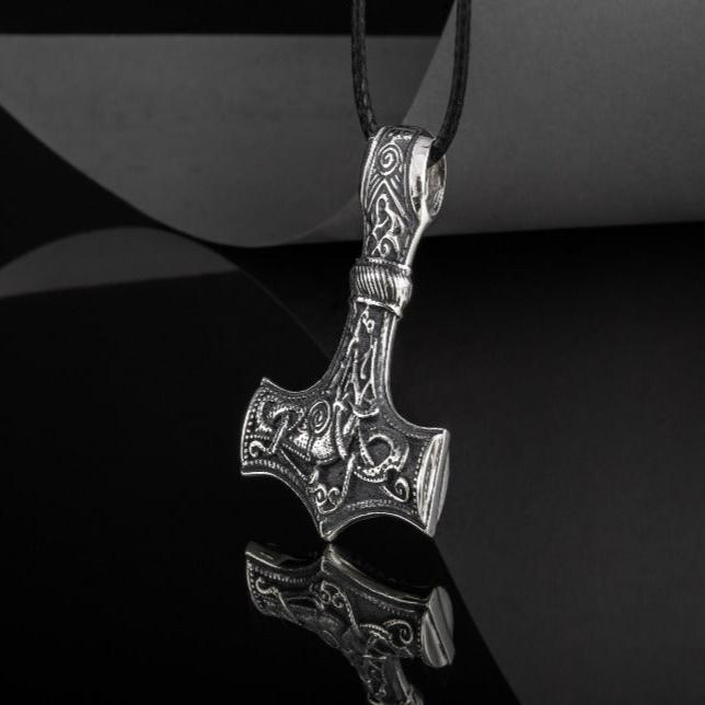 Handcrafted Old Norse Thor's Hammer Pirate Pendant | Sterling Silver-Pirate Clothing Store