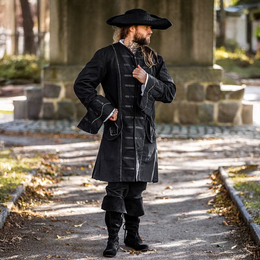 Sea Dog Pirate Frock Coat in black