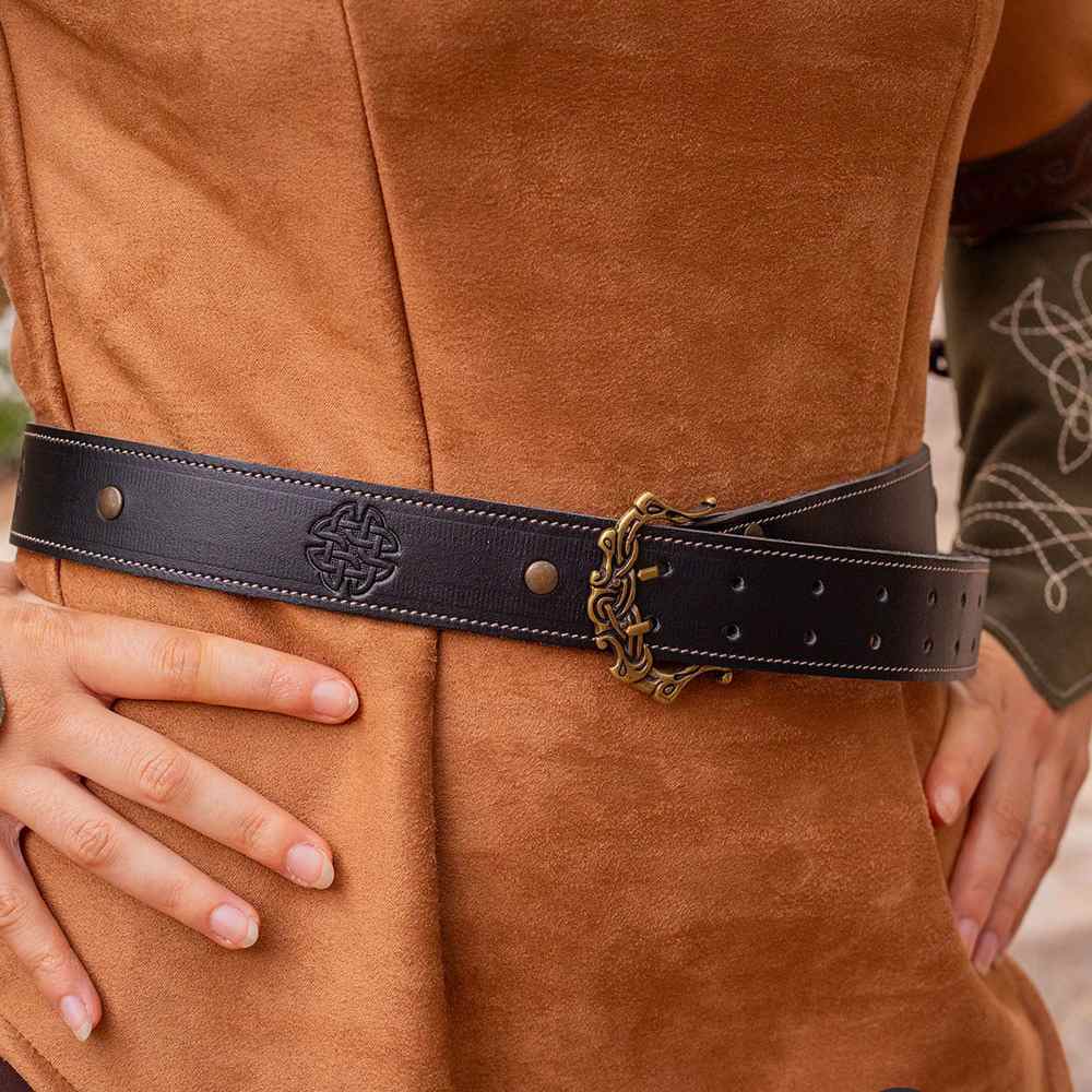 Pirate Belt - Genuine Leather Double-Prong Buckle-Pirate Clothing Store