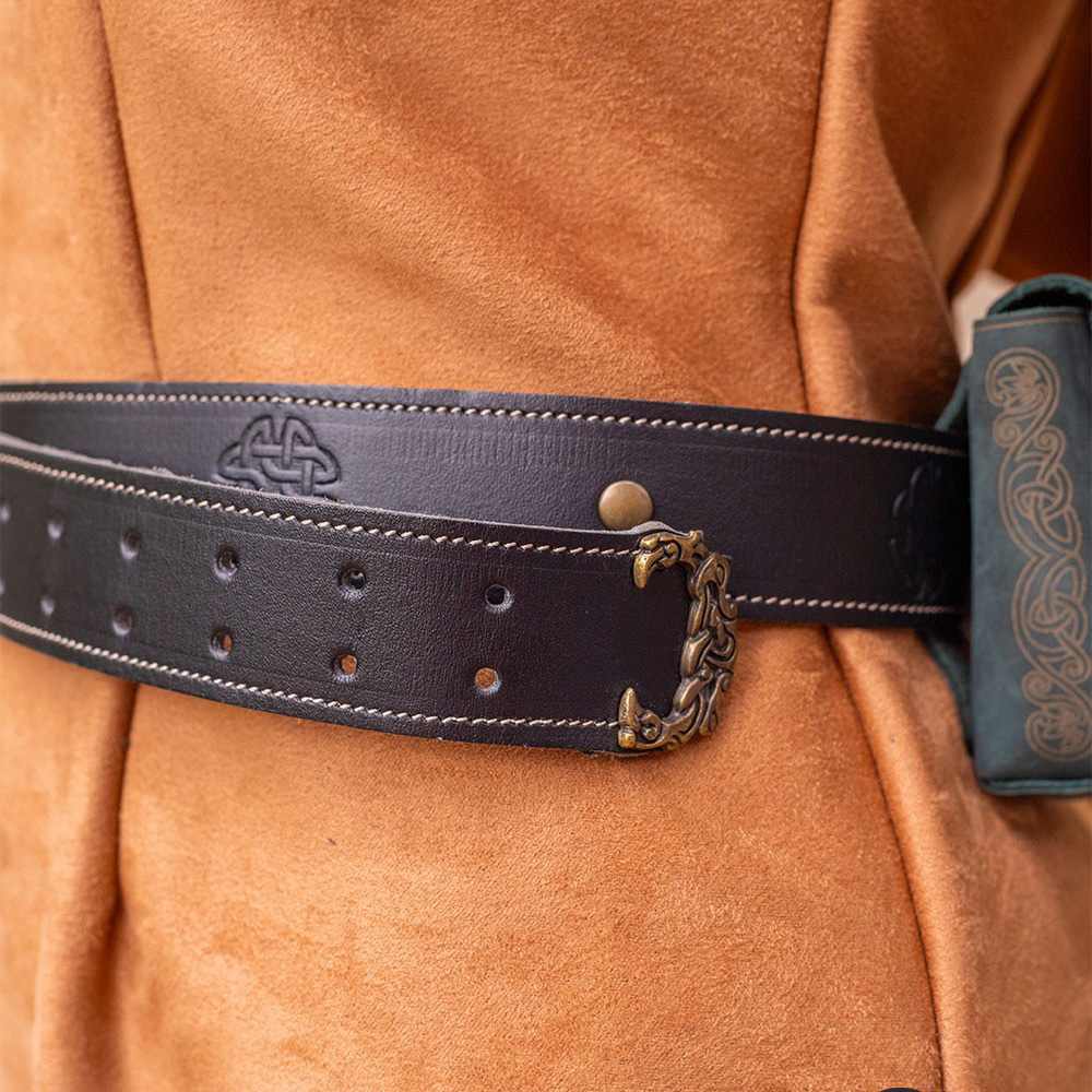 Pirate Belt - Genuine Leather Double-Prong Buckle-Pirate Clothing Store