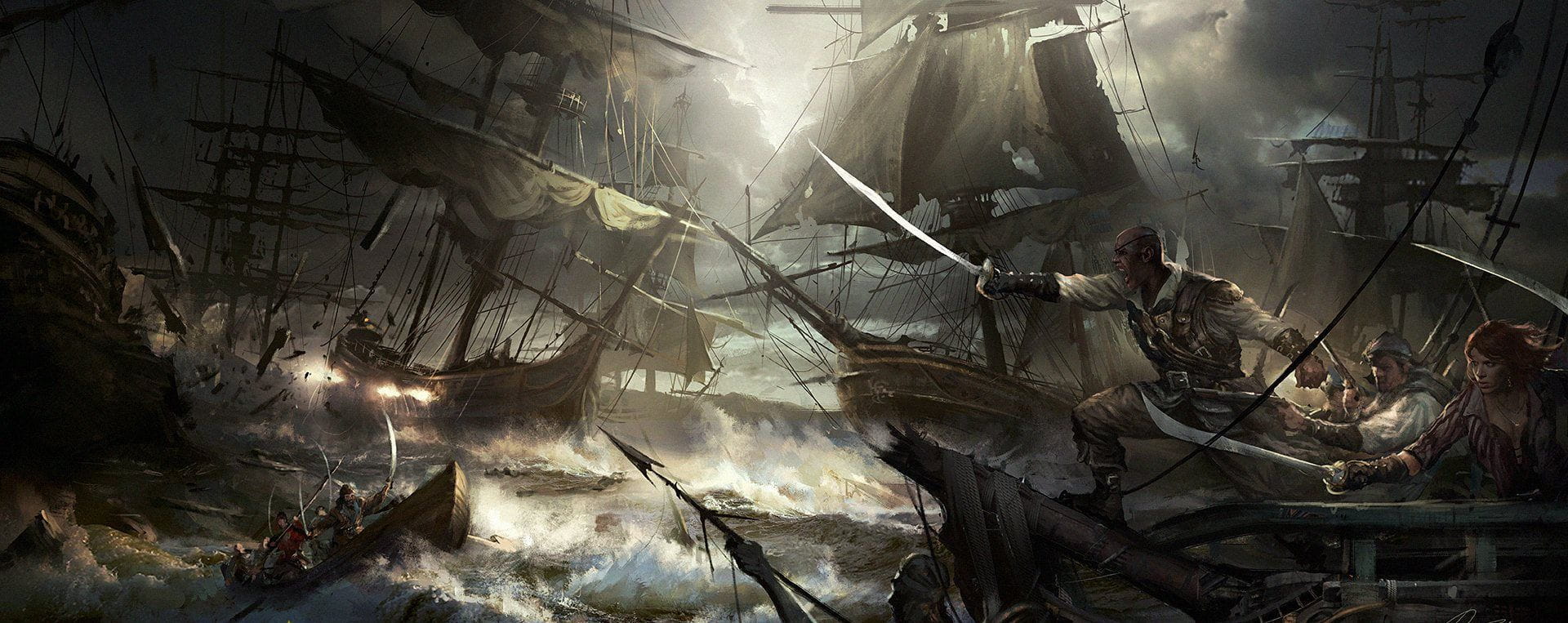 A Pirate Battle on the High Seas