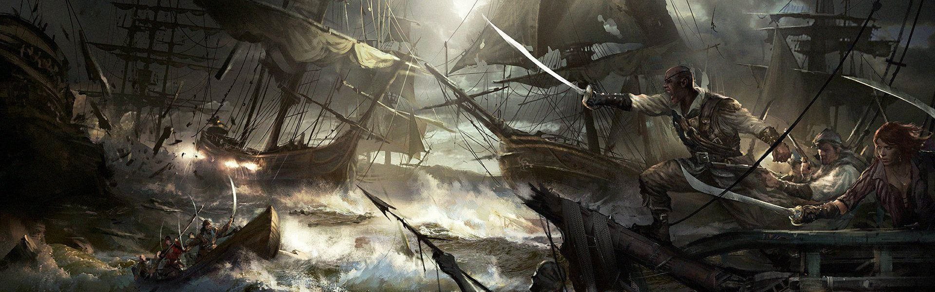A pirate battle on the high seas