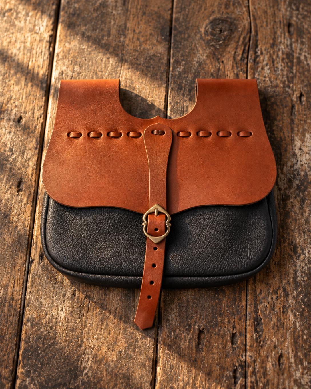 Brown & Black Pirate Belt Bag | Handmade Leather
