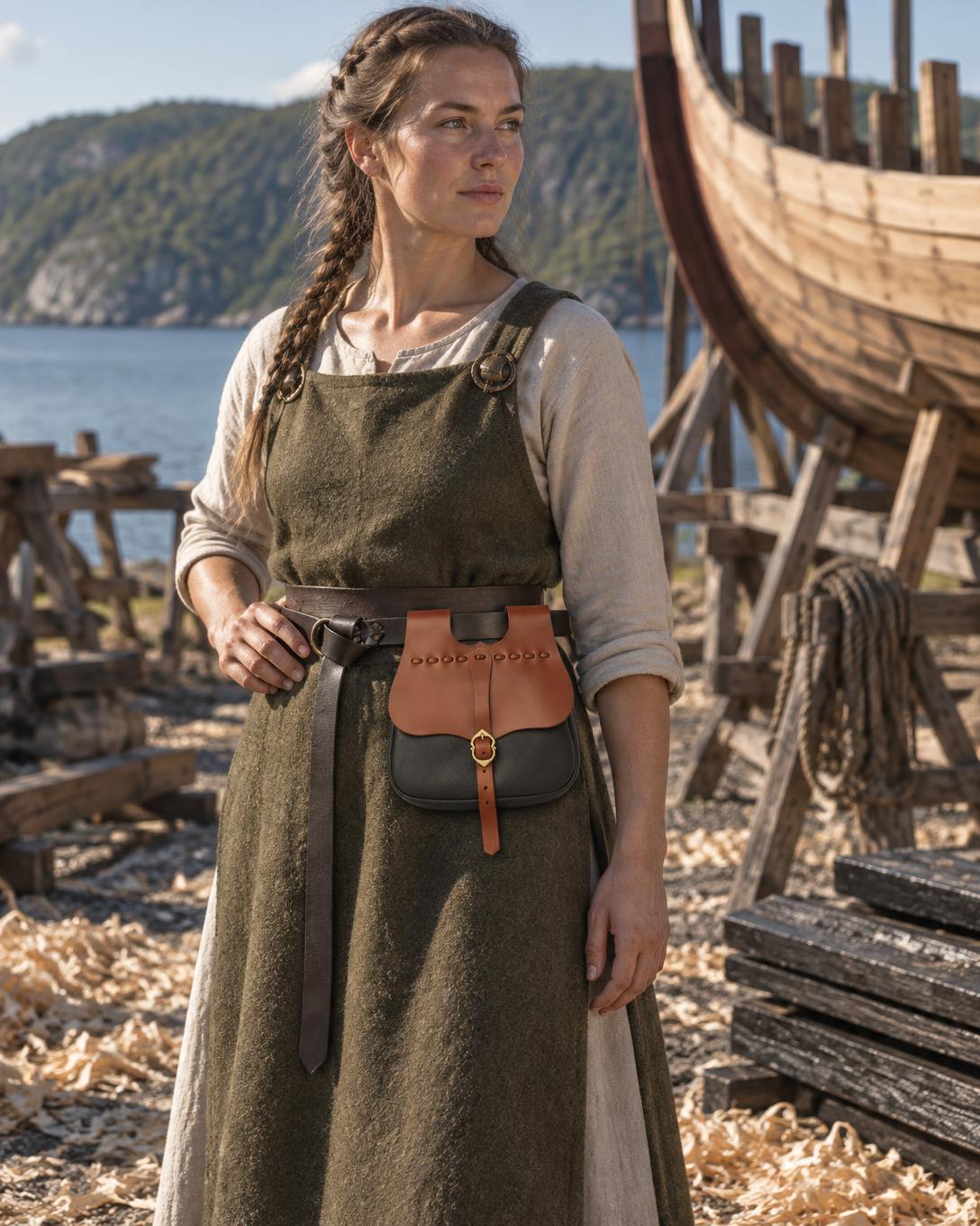 Brown & Black Pirate Belt Bag | Handmade Leather