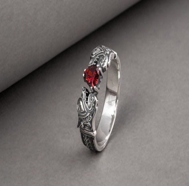Sterling Silver Old Norse Fenrir Wolf Ring | Custom Pirate Jewelry-Pirate Clothing Store