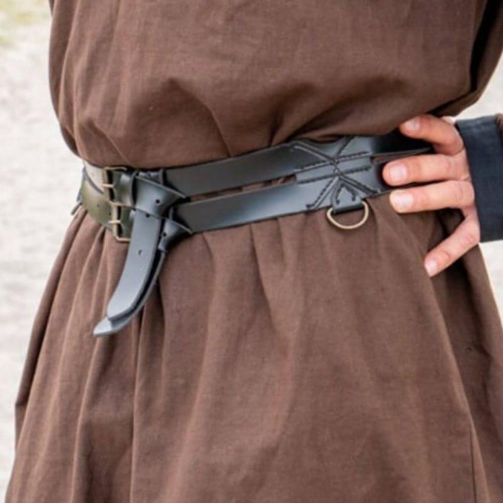 Twin Belt – Pirate Heavy Duty Belt in Faux Leather-Pirate Clothing Store