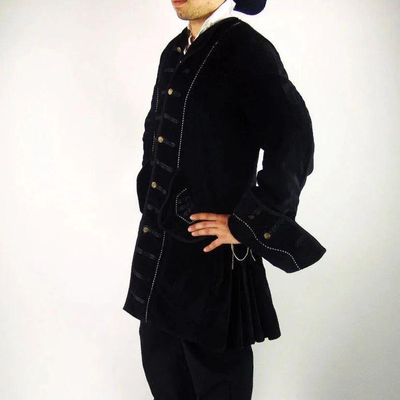Calico Jack Pirate Frock Coat | Black Velvet