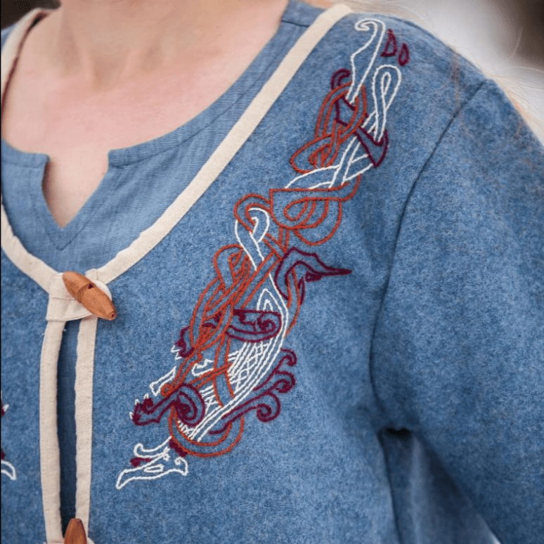 Blue Pirate ladies coat, back view