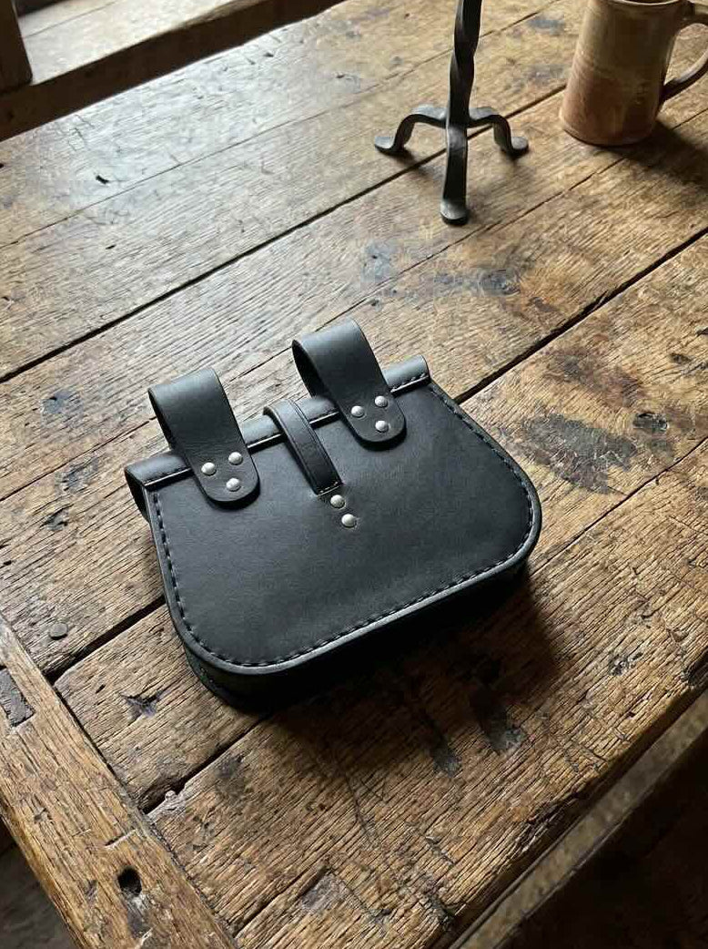 Black Pirate Belt Bag | Handmade Leather