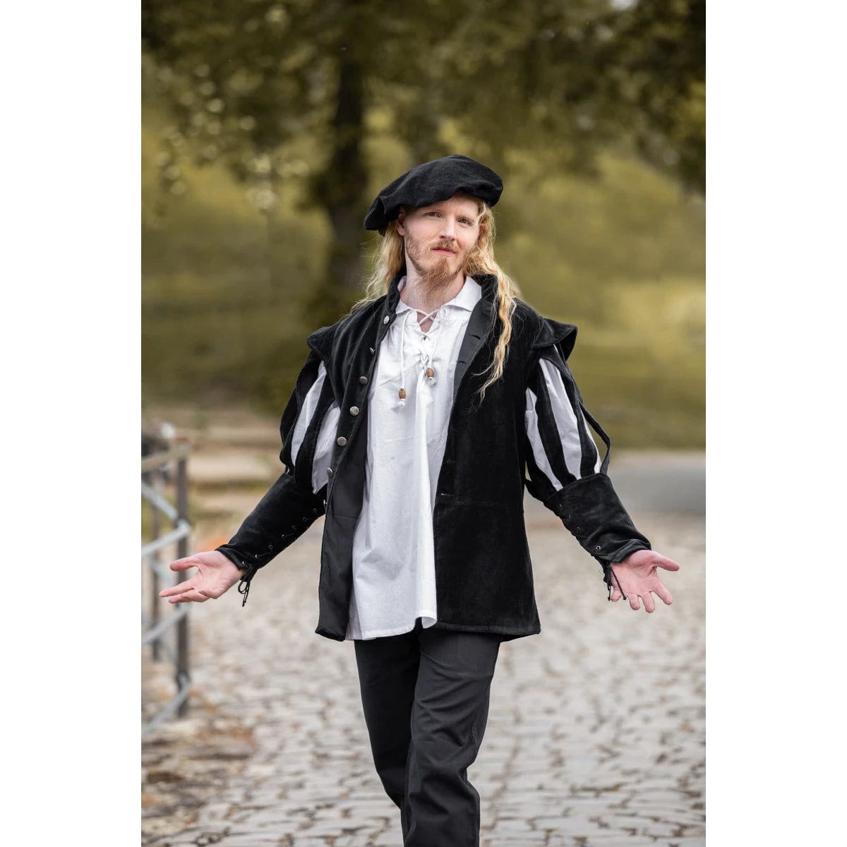 Flamboyant Pirate Jacket With Slit Puff Sleeves