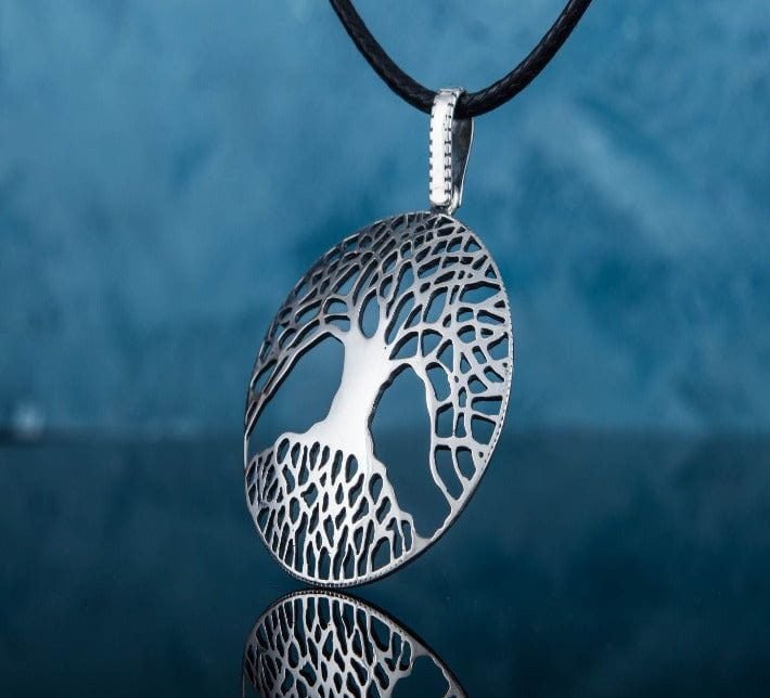 Pirate World Tree Sterling Silver Pendant Necklace | Double-Sided
