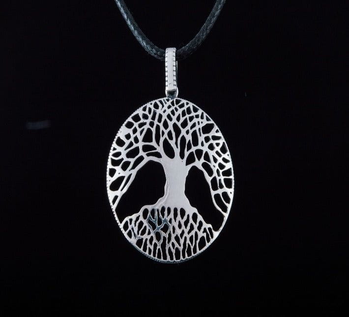 Pirate World Tree Sterling Silver Pendant Necklace | Double-Sided
