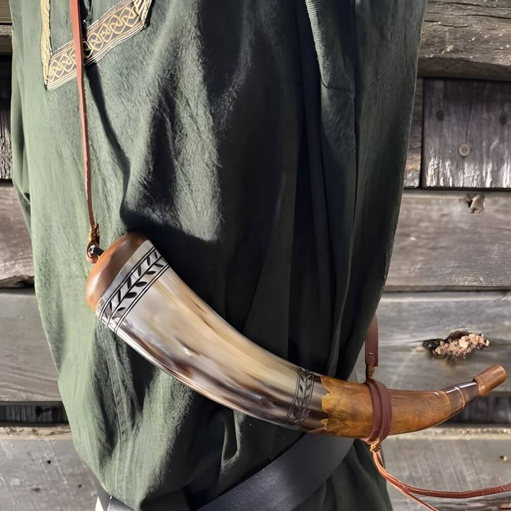 Hand-Carved Pirate Powder Horn