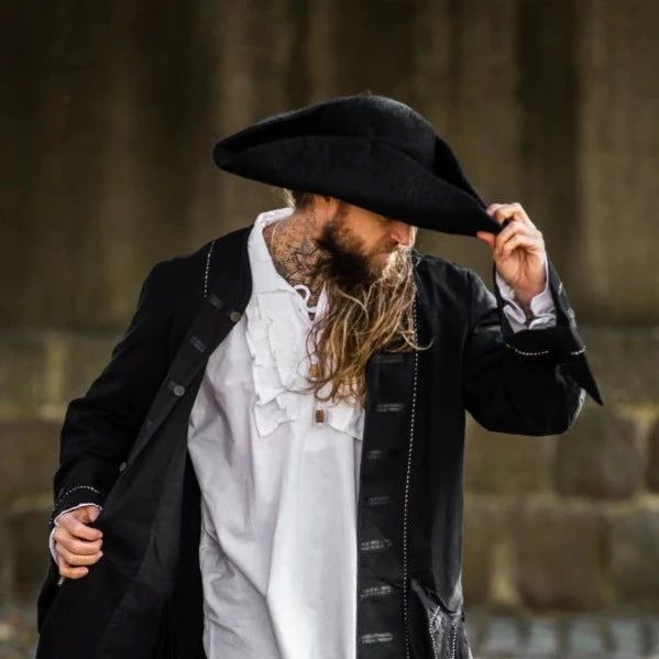 Authentic Tricorn Pirate Hat – Felted Wool