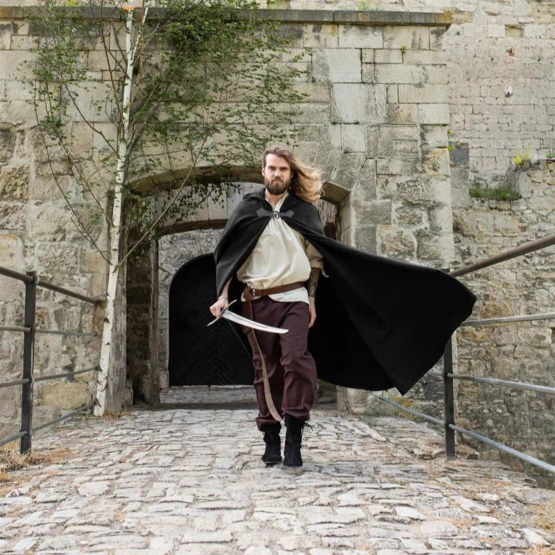 Wool Pirate Cloak with Wolf Clasp | Versatile Buccaneer Cape