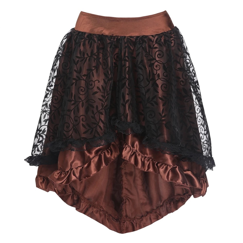 Pirate Lass Asymmetrical Skirt in brown