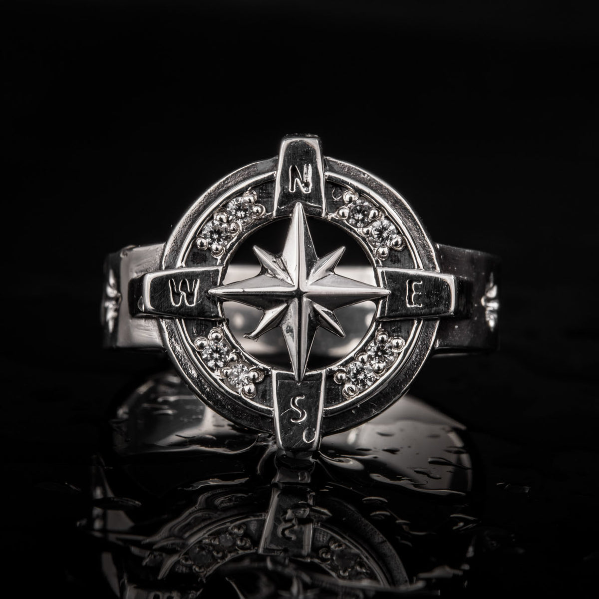 Sterling Silver Pirate Compass Ring