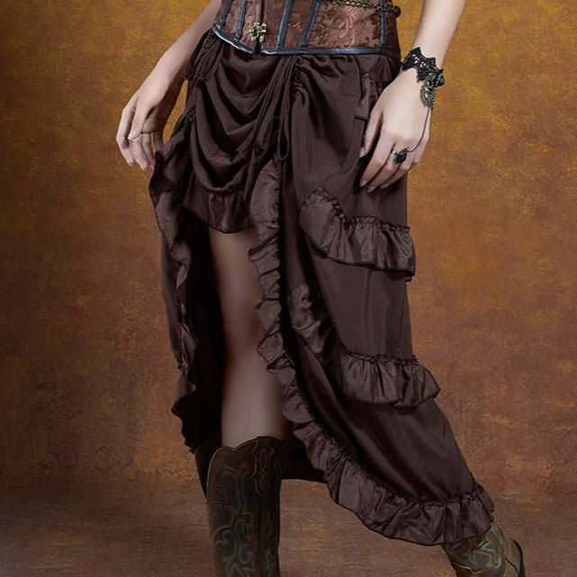 Ruffled Irregular Hemline Pirate Skirt