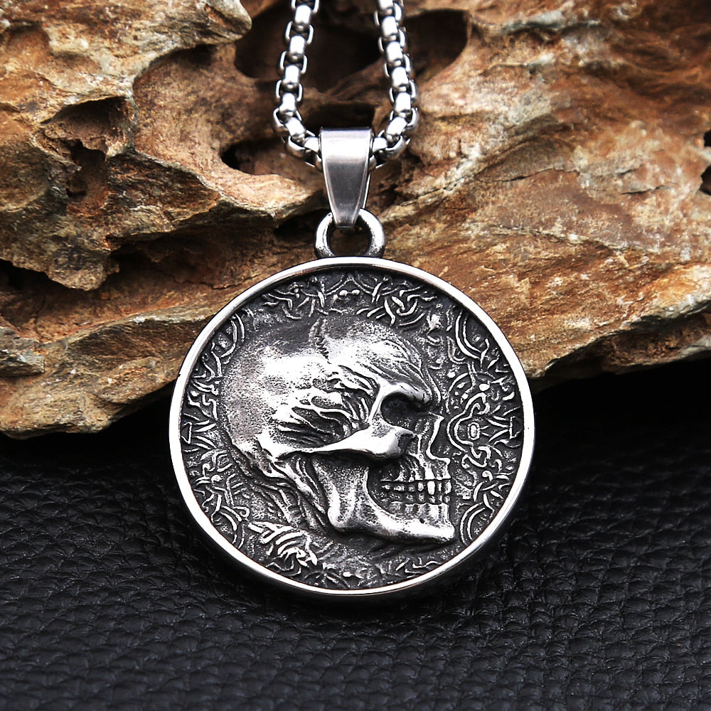 Double-Sided Skull Coin Pendant (back)