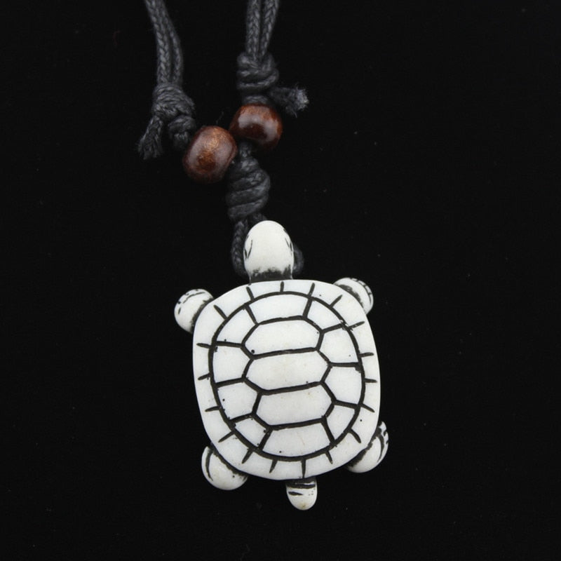 Pirate’s Lucky Turtle Pendant in faux bone white