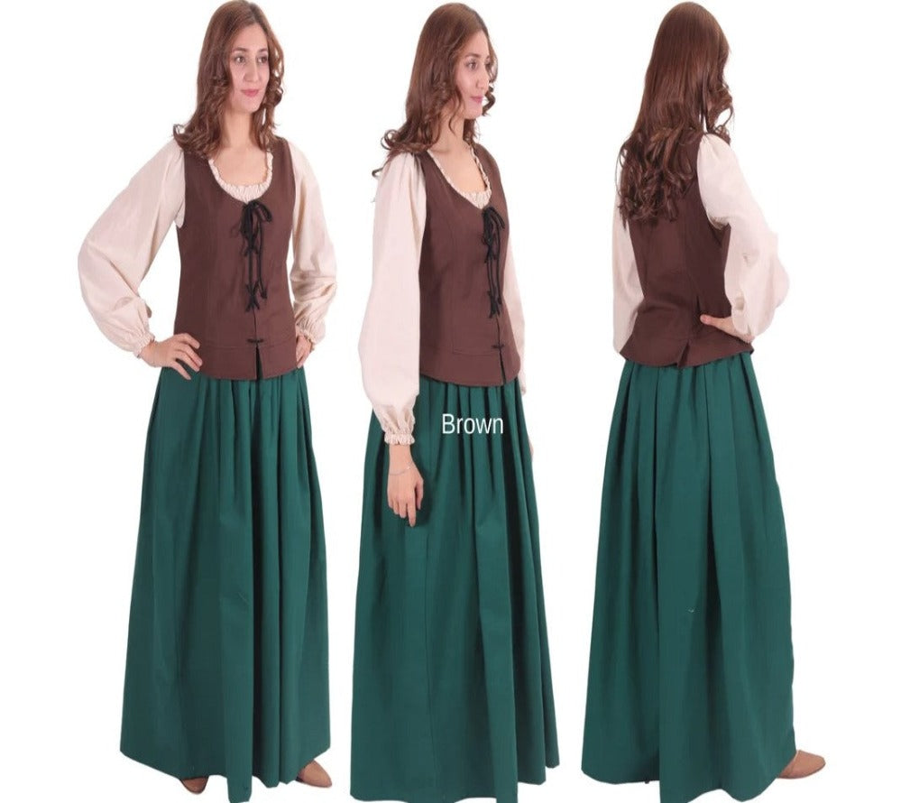 Brown Viking Women's Bodice in Cotton